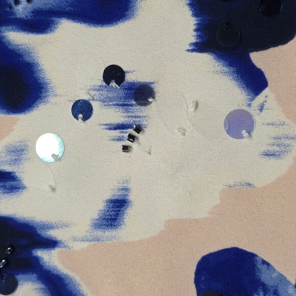 Express Pink Tank Top Preppy Sequin Floral Lightweight Scoop Neck Womens Size M - Picture 7 of 9